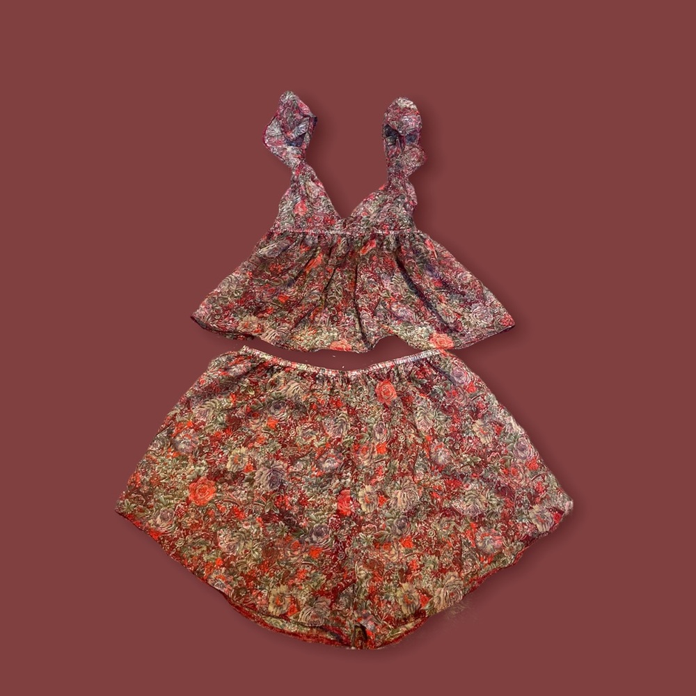 Floral babydoll pj set